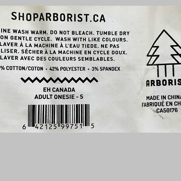 Arborist Eh! Canada Adult Onsie Unisex Size Small - Picture 8 of 8